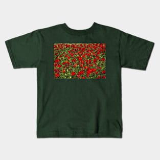 Blooming Poppies Field Kids T-Shirt